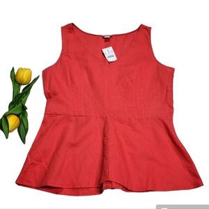 J Crew Women's Sleeveless Linen Blend Flare Shirt, Size 8, One Side Zip Closure
